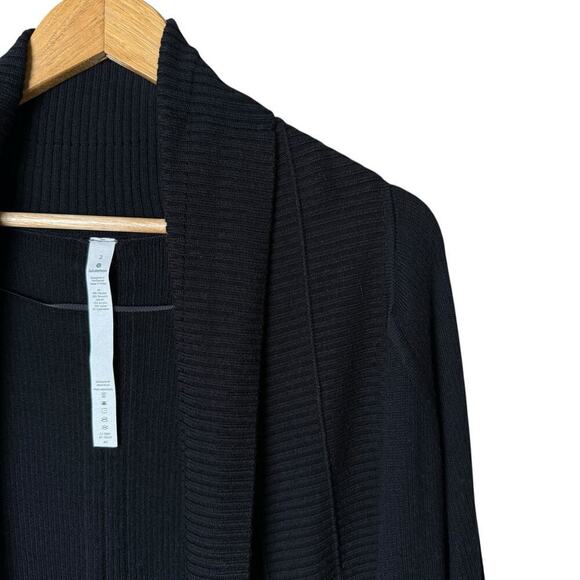 Lululemon Transformation Wrap Cardigan in Black Cashmere Blend, Size 2 - Picture 6 of 16